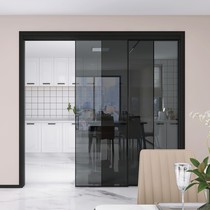 Drawing Room Extremely Brief Narrow Frame Kitchen Balcony Living Room Titanium Magnesium Aluminum Alloy Triple Action Glass Push-and-pull Door Customize