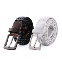 New golf belt ladies woven belt golf clothing pin buckle black and white belt supplies golf belt