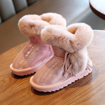 UK Next Sara Girl Snowy Boots 2021 Winter New Plus Suede Cotton Boots Children Waterproof CUHK Cotton Shoes