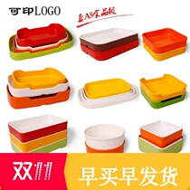Hot pot shop tableware creative vegetable platter rectangular barbecue dish Dried fruit plate set table skewers series square plate