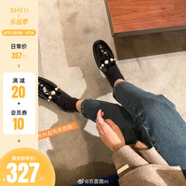 Sheii Su Yin is gentle ~ New leather thick pine shoes SW pearl Lefu shoes