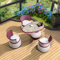 Purple Ye Balcony Tea Table Household Casual Small Household Kung Fu Tea Several New Chinese Tea Tables and Chairs Combined