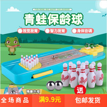 Childrens educational toys wholesale parent-child interactive mini bowling table game can launch marbles holiday gifts