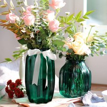 Color Frosted Glass Vase Eurostyle Living-room Hem Inserts Vase Office Hydroponic Lilies Dry Flower Tabletop Ornaments