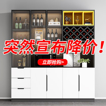 2021 wine cabinet new light luxury style high-end glass door dining side cabinet modern simple living room integrated wall display cabinet
