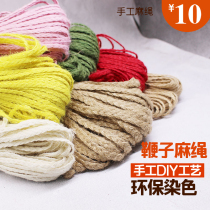 Color Hemp Color Small Braid 3 Strands Woven Hemp Rope Subflat Hand Strap Handiwork Handmade DIY Decorative Material