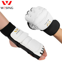 Nine-Japan-Sun Taekwondo gloves training fingers and half-finger gloves handguard handguard handguard handback