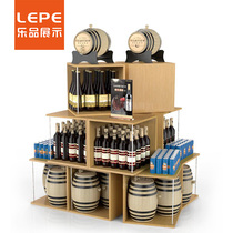 Tesco Red Wine Display Rack Supermarket Shelf Pile Head Promotion Convenience Store Showcase High-Low Table Nakajima Cabinet Wholesale