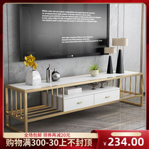 Nordic living room Modern simple mini paint wrought iron light luxury style Marble TV cabinet combination furniture small apartment type