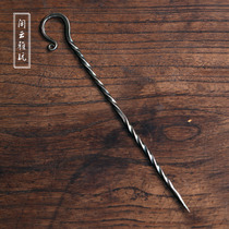 Leisure Yunya play Chinese popular original handmade sterling silver hammer pattern pot pick lid pick pot fork tea pass tea ceremony utensils