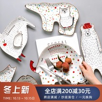 New tableware creative animal Bowl cartoon ceramic cute eating bowl soup bowl noodle bowl home dishes small Bowl plate