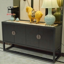 New Chinese Xuan Guan Cabinet Decoration Cabinet Solid Wood Dining Room Dining Side Cabinet Door Hall Cabinet Lockers Sub-Sample Board Room Zen Furniture