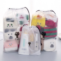 Travel storage bag drawstring clothes underwear finishing sealed bag luggage packaging transparent female home waterproof packaging