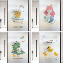 Bathroom glass sticker frosted window film anti-light toilet toilet bathroom Bath Childrens Room cartoon window stickers