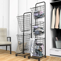 Nordic wrought iron dirty clothes basket ins wind layered clothes basket storage basket laundry basket clothes basket household bathroom artifact