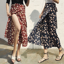 Sanya Holiday beach dress One-piece half-body dress Snow spinning Skirt Thai National Wind Sexy-proof midlength dress