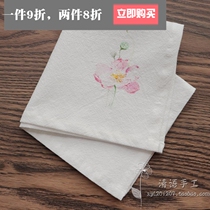 Custom gifts Chinese style hand-painted handkerchief ancient style to send foreigners Zen wedding gifts handkerchief female lotus incense