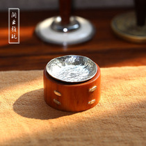 Leisure Yunya toy new handmade sterling silver silver leaf mica sheet shelf saw nail blood dragon wood base incense supplies