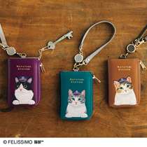 New spot Japanese finarie Dreams Cat Department Cat Car Long Printed Zero Wallet Flex Card Bag Key Bag IC Card Clip