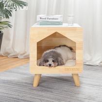 Meow Zan cat nest bedside table Solid wood cat cage Villa cat house small dog kennel Pet bed four seasons universal