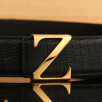 Oedibird ODYBIRD new mens belt leather upscale Z word belt casual smooth buckle minimalist pants with