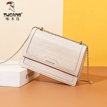 Woodpecker womens bag 2022 new fashion small square bag female skewed satchel bag with superior sense single shoulder chain bag