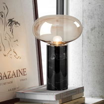 American Creative Glass black marble European bedroom bedside lamp post modern simple pastoral wedding room table lamp