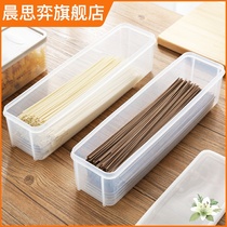 Rectangular plastic transparent kitchen Japanese noodles fresh-keeping Box Creative with lid refrigerator food storage box storage box