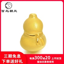 Pure gold 999 gold gourd transporter bead bracelet gold beaded pure gold couple jewelry braided bracelet for men and women