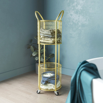 Nordic Iron Art Rack Kitchen Metal Mesh Red Removable Bathroom containing frame Ins toilet with wheel toilet