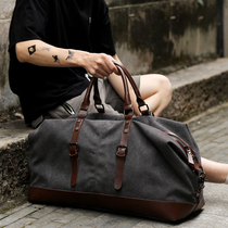 Fashion Trends Carry-on Travel Bag Men Tourist Backpack Casual Canvas Single Shoulder Skewed Satchel Fitness Bag For Business Trip Luggage