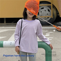 Small black tot intimacy 2022 Spring loaded new boy girl long sleeve head round collar suction sweat casual child pure color T-shirt