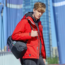 Discovery suit outdoor autumn and winter new mens and women set down three-in-one detachable windproof coat tide