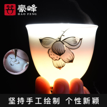 Haofeng kung fu tea set hand-painted tea cup ceramic Japanese style tea cup Office Home creative individual cup owner single Cup