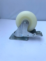 Medium-sized white PP wheel universal directional flat brake nylon fat boy wheel industrial polyurethane steering wheel like rubber wheel