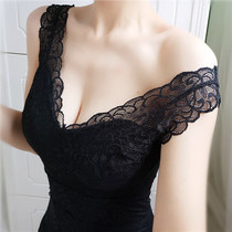 Japanese Warm Vest Lady Gvet Thickened Lace V Collar Inner Lap With Chest Cushion Anti-Chill Underwear Harness Beating Undershirt Winter