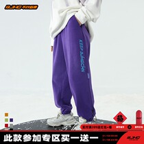 BJHG reckless homemade autumn and winter plus velvet toe pants men and womens Tide brand loose sports casual pants special offer