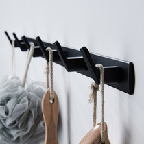 Solid Space Aluminum Thickened Black Nordic Hook Glued Hook Toilet Defecation Hook Door Rear Creative Hook Strong Load Bearing