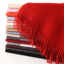 100% pure wool scarf womens winter cashmere bib long thick shawl Big Red China red custom LOGO