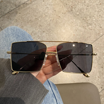 New Korean version of the square big frame round face thin sunglasses retro sunshade sunglasses men and women net red street fashion glasses