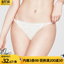 3 pieces of 98 yuan sexy bikini womens underwear pure cotton crotch hollow lace thin French briefs womens low waist