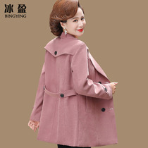 Mothers spring clothing windcoat jacket mid-length foreign-qi middle-aged womens clothing blouses mid-aged spring and autumn slim fit 45 ten-year-old