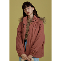square houlest cotton-padded women 2019 Winter new tooling coat wool collar wind-proof warm cotton coat coat