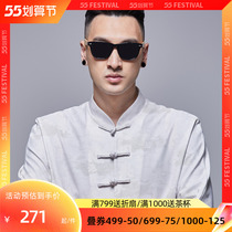 Semi-idle concentration State of the country Wind and Tang Bottling National Tide Retro Chinese Original Positive Reading Method Print Short Sleeve Spring Summer New Disc Button Jacket