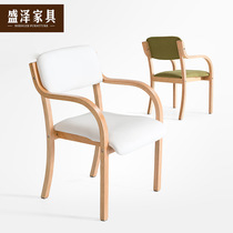 Nordic solid wood dining chair simple single office book chair home desk back chair computer chair can be