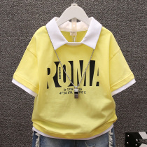 Tide Card Boy Clothing Summer New Printed Boy Short Sleeve T-Shirt Han Edition Children CUHK Tong Polo Shirt Half Sleeve T