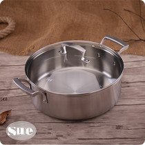 Foreign trade export 18 10 stainless steel hot pot 28cm three-layer steel multi-use pot can be fried cooking induction cooker applicable