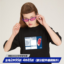 Square Houlest 2019 spring and summer new original loose cotton Joker couple round neck short sleeve t-shirt