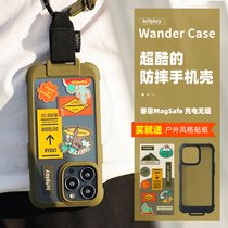 bitplay Apple 13 hanging phone shell iPhone13 anti-fall pro outdoor max high level feel transparent soft cover