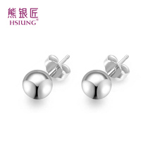 Bear silversmith S925 silver earrings female Mini small ear bone studs raising earrings temperament Korean simple student earrings